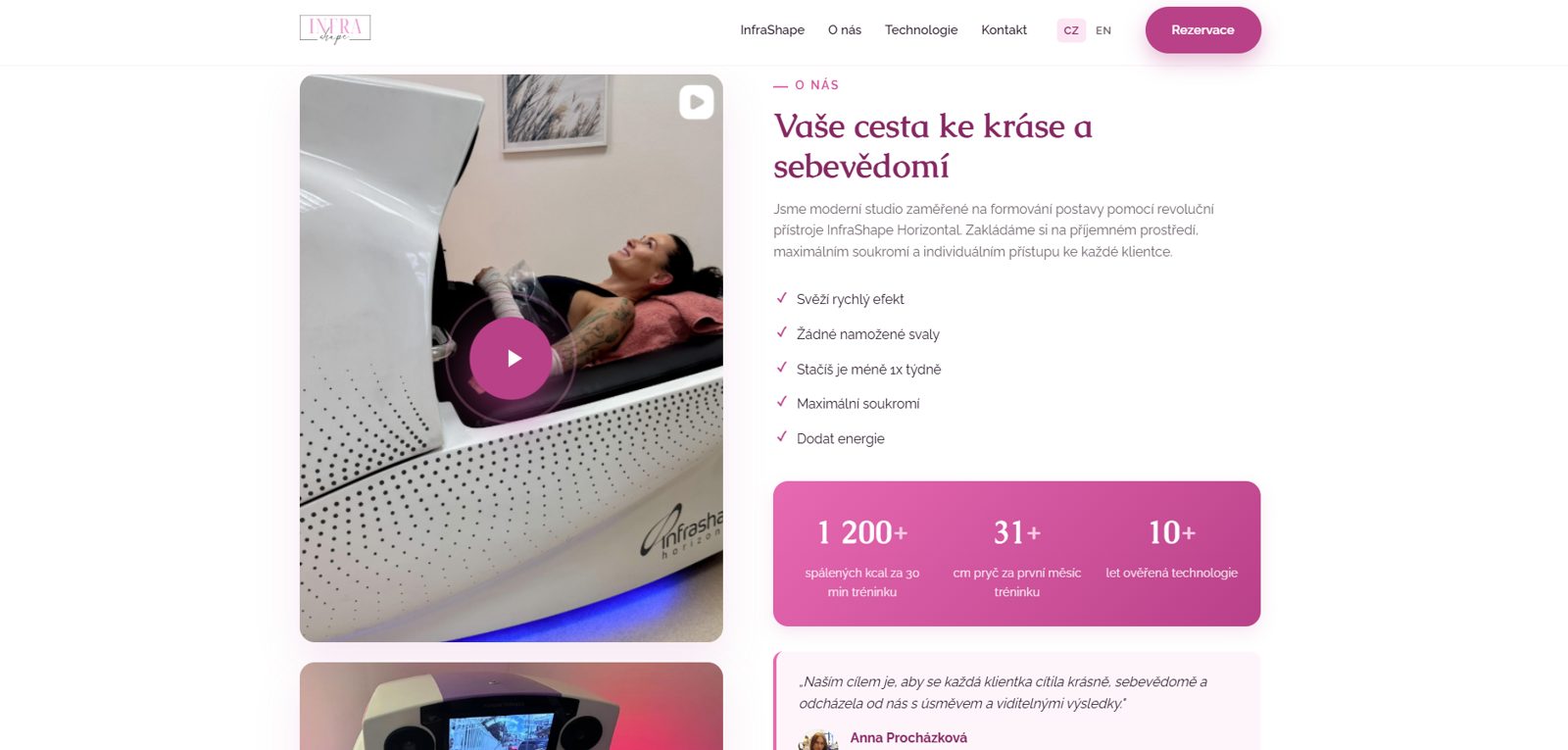 InfraShape – další sekce