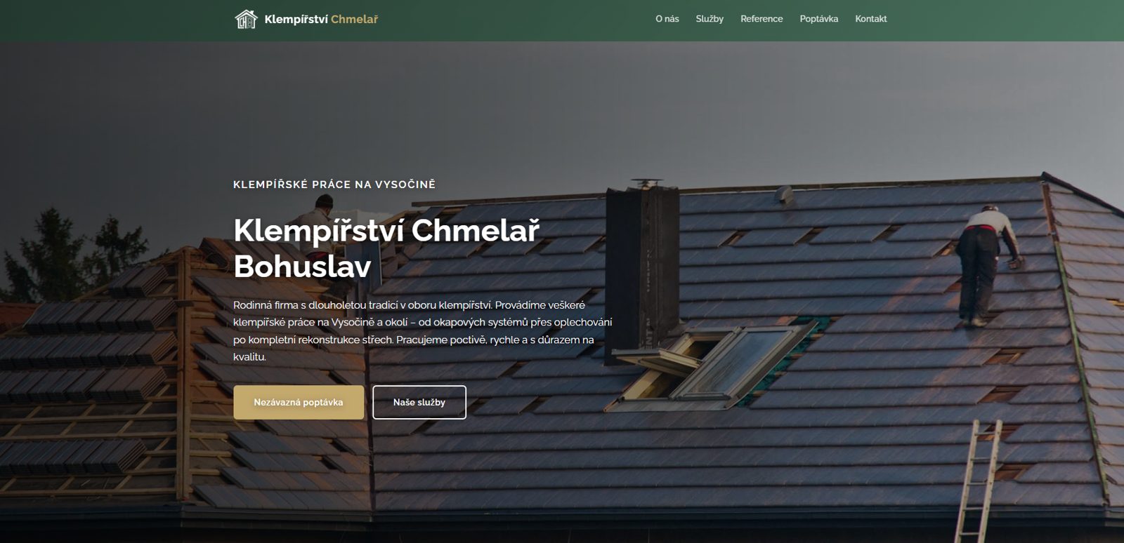 Klempířství Chmelař – hlavní stránka